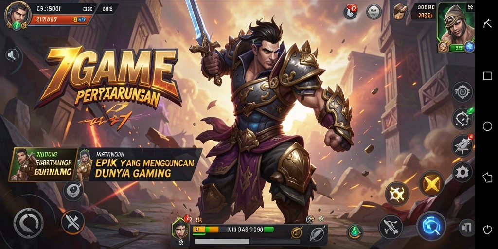 Tampilan utama gameplay 7GAME dengan pertarungan yang mendebarkan.