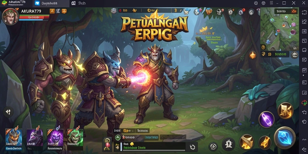 Screenshot AKURAT79 menunjukkan aksi seru dalam pertarungan RPG.
