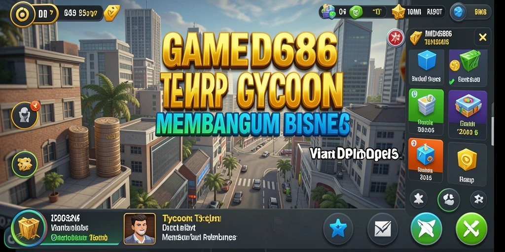 Screenshot utama DMD686 menampilkan gameplay bisnis yang seru.