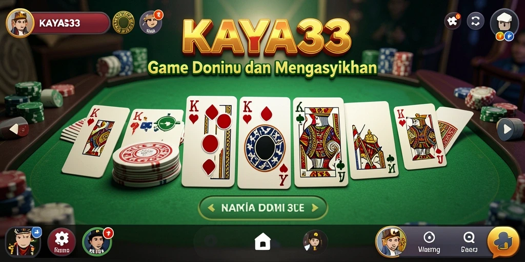 Tangkapan layar utama dari KAYA33 yang menunjukkan gameplay Domino yang seru.