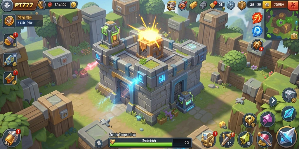 Tampilan menarik dari gameplay Tower Defense PT777 yang menantang.