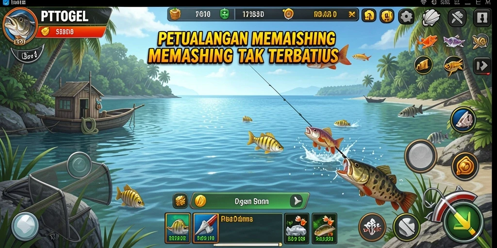 Tampilan gameplay <strong>PTTOGEL</strong> yang memukau dan realistis saat memancing.