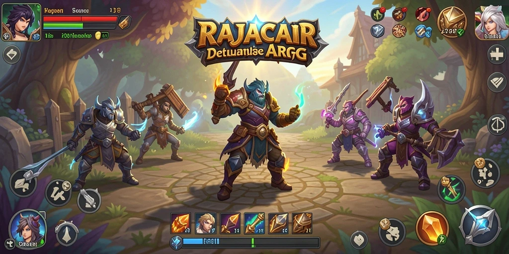 Screenshot gameplay menunjukkan pertarungan seru di dalam dunia RAJACAIR.
