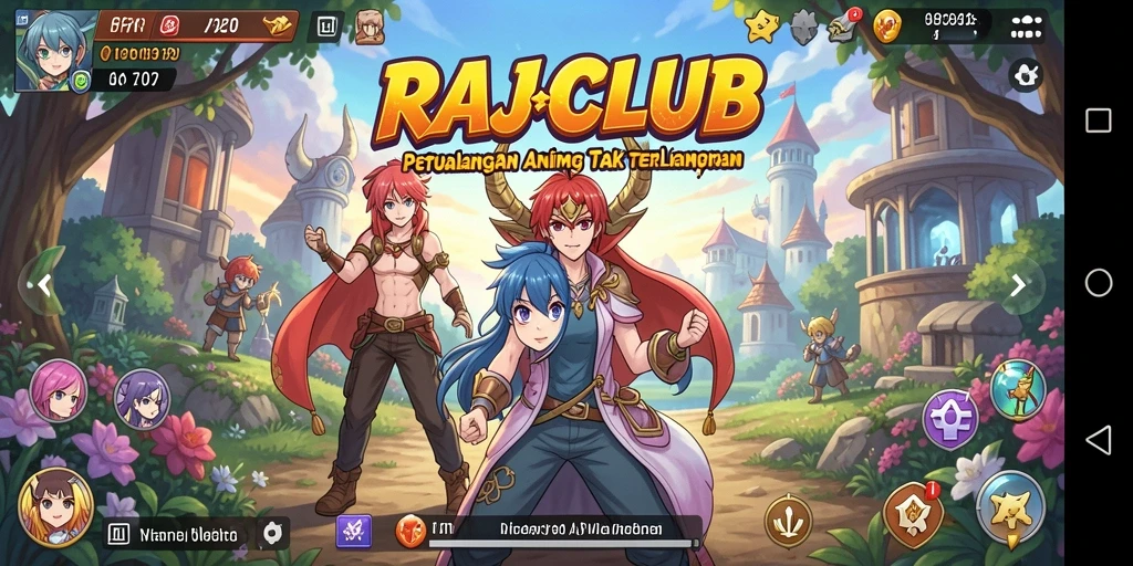 Tampilan gameplay menarik dengan karakter anime penuh warna.