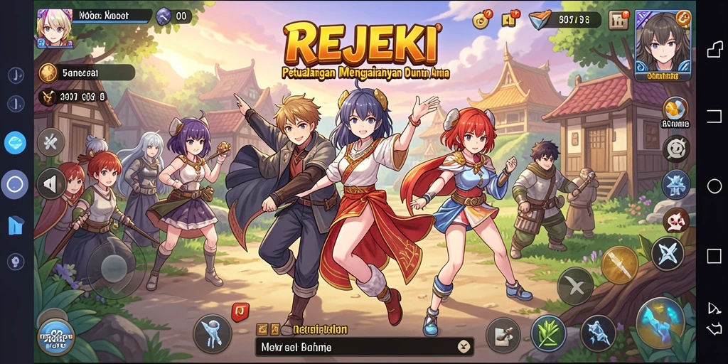 Tampilan gameplay menarik dari game Anime REJEKI dengan karakter ikonik.