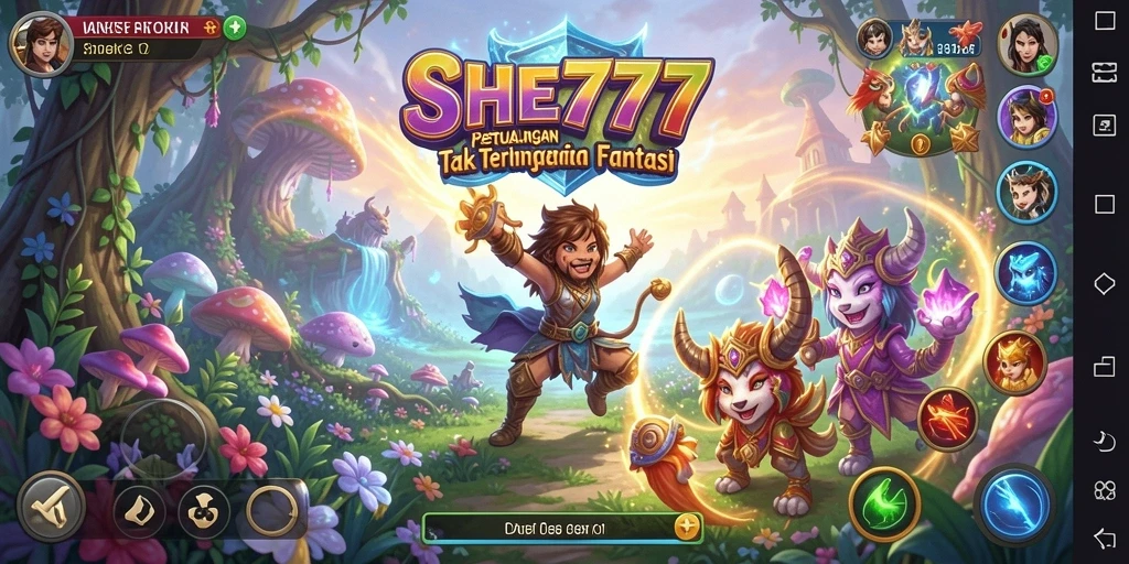 Tampilan gameplay yang menampilkan petualangan seru di dunia magis.