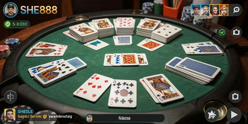Screenshot gameplay SHE888 menampilkan keseruan permainan Gaple.